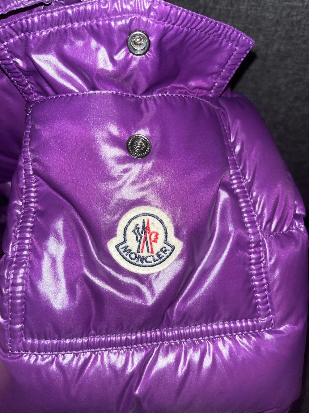 Moncler Kids Shiny Hooded Puffer Jacket - Violet